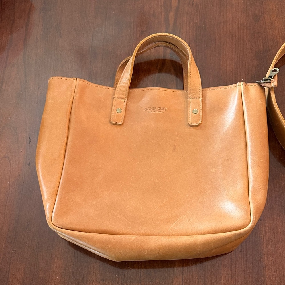 Tan Leather Tote Bag